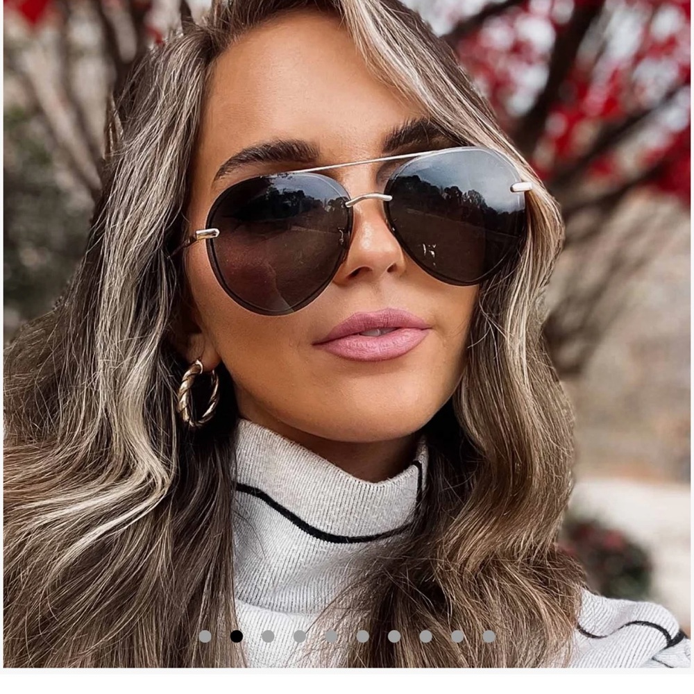 DIFF Black Aviator Sunglasses